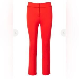 Veronica Beard Rumi Poppy Red Crop Skinny Straight Leg Pants Women’s Size 6 NWT